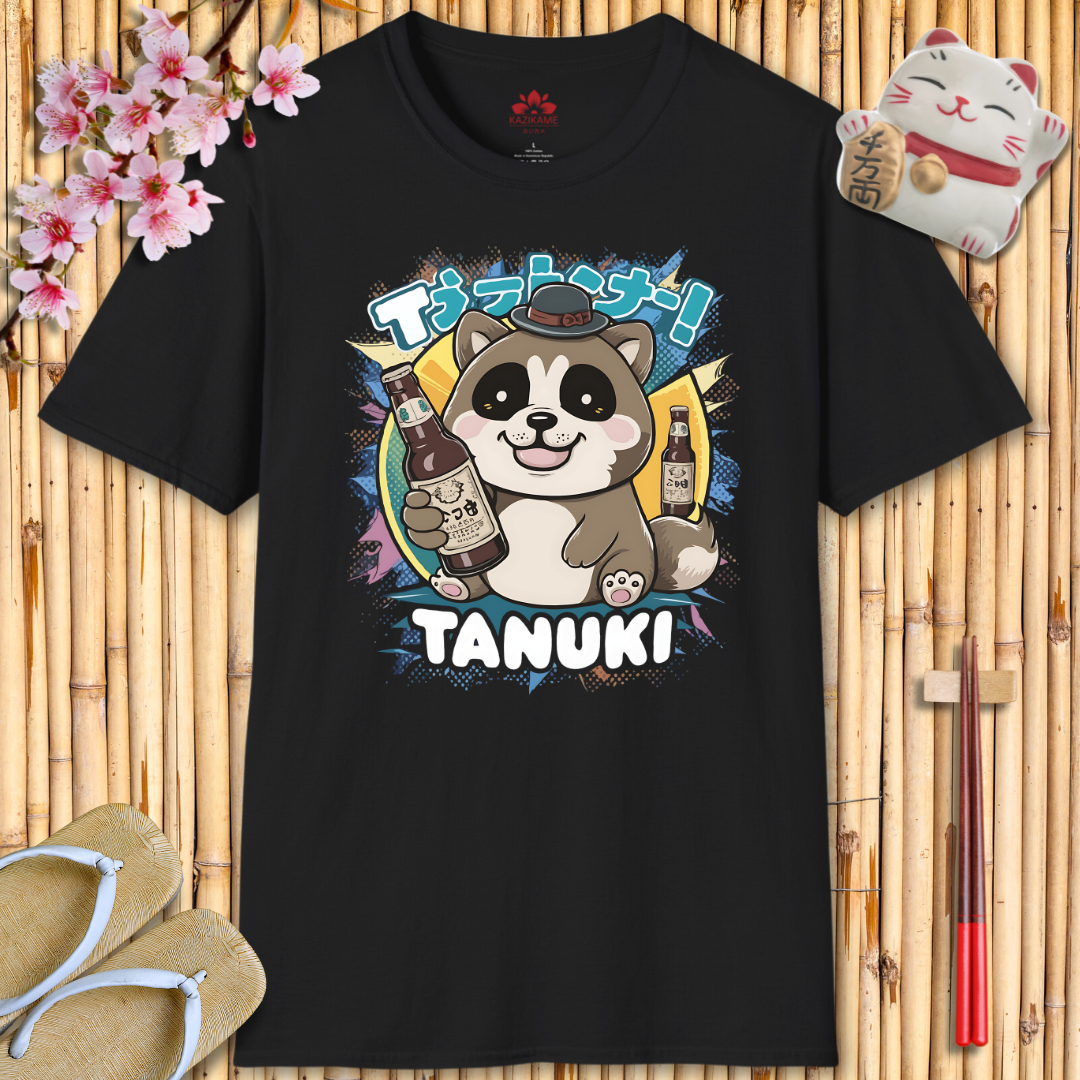 Kawaii Tanuki Beer Unisex Softstyle T-Shirt