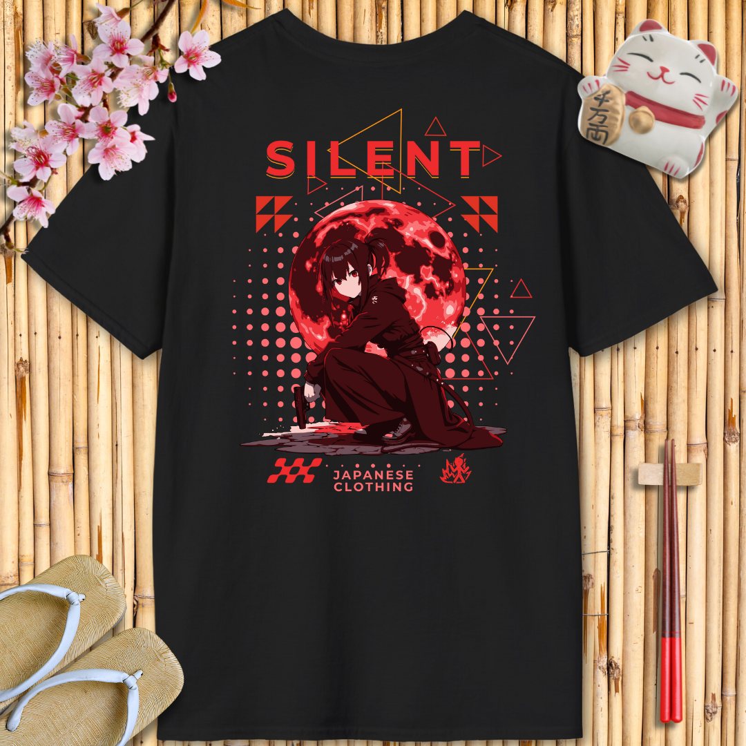 Silent Girl Red Back Unisex Softstyle T-Shirt