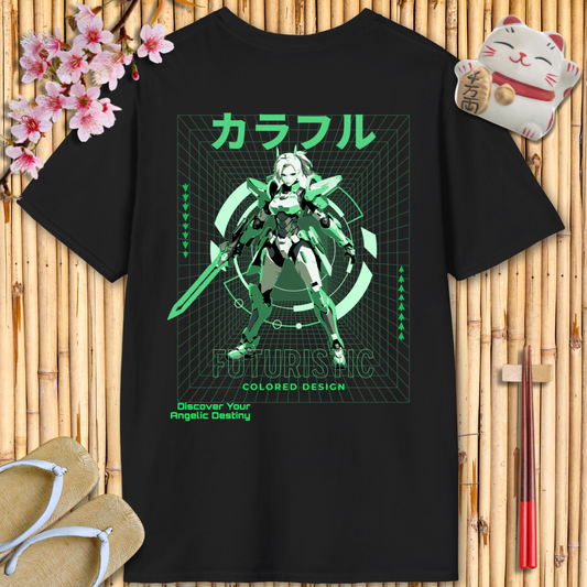 Cybergirl Green Back Unisex Softstyle T-Shirt