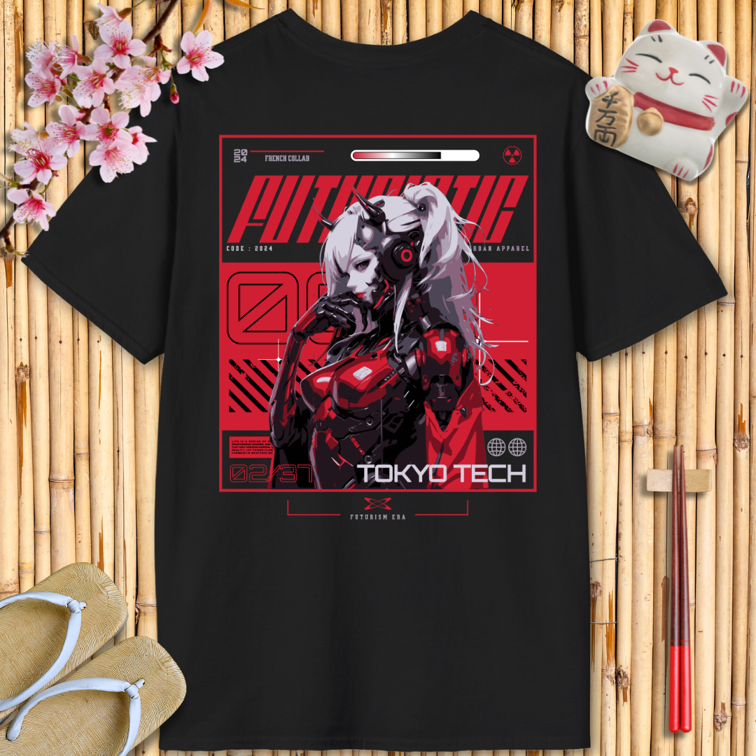 Futuristic Red Back Unisex Softstyle T-Shirt