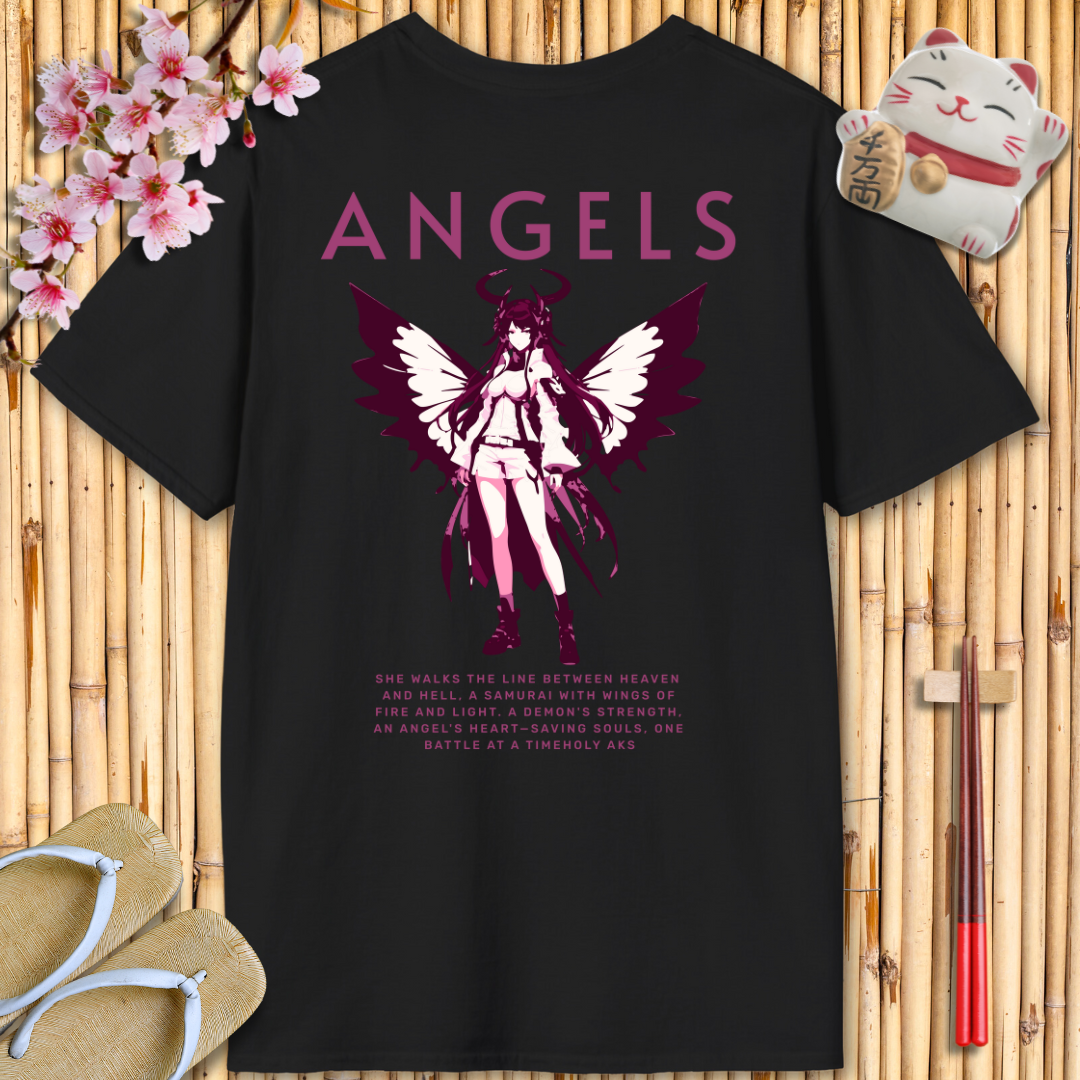 Angels Purple Back Unisex Softstyle T-Shirt