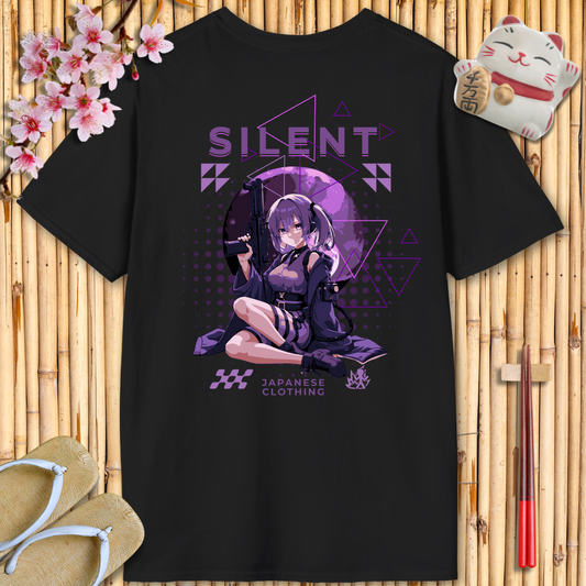 Silent Girl Purple Back Unisex Softstyle T-Shirt