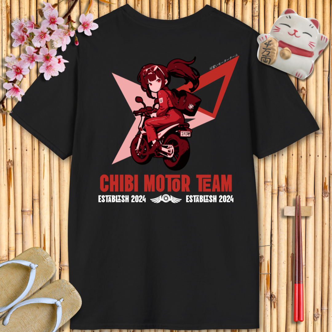 Chibi moto girl red Back Unisex Softstyle T-Shirt