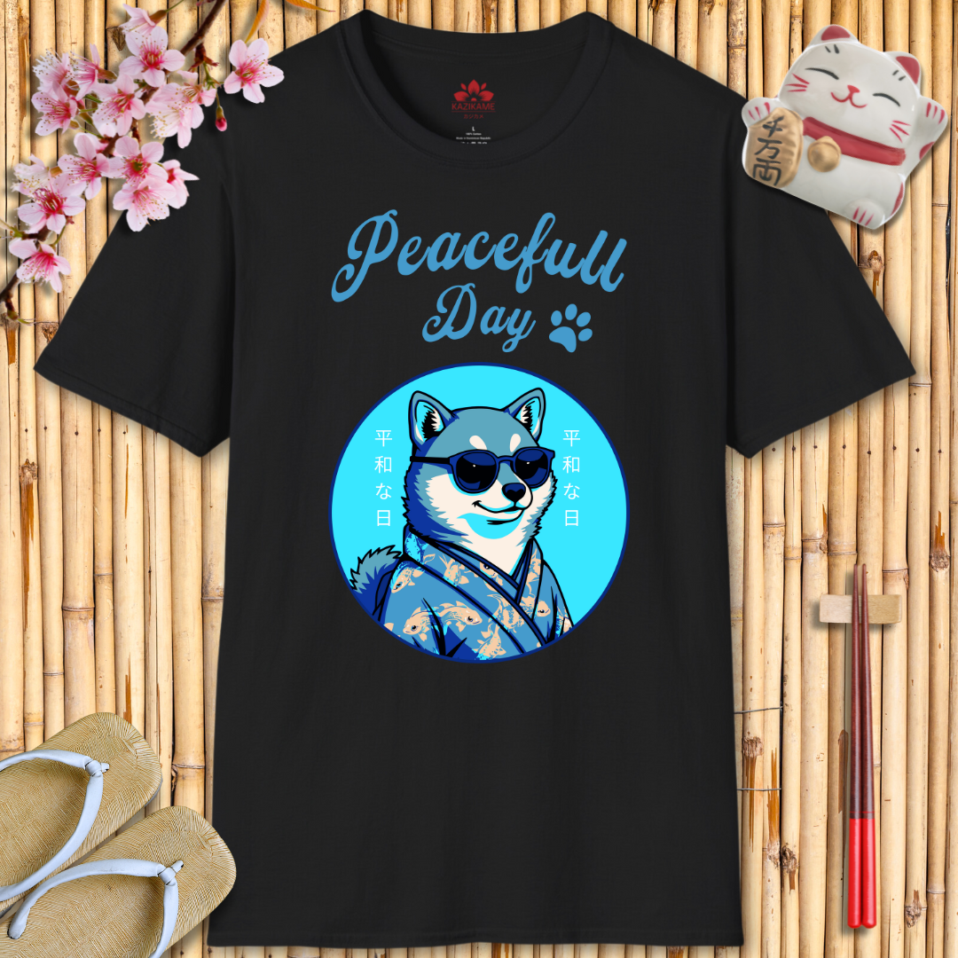 Peacefull Day Shiba Unisex Softstyle T-Shirt