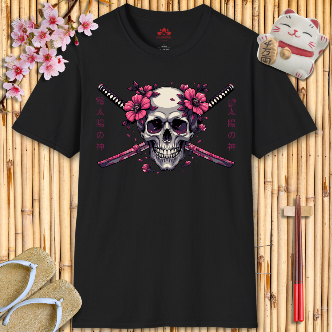 Skull Katana Pink Unisex Softstyle T-Shirt