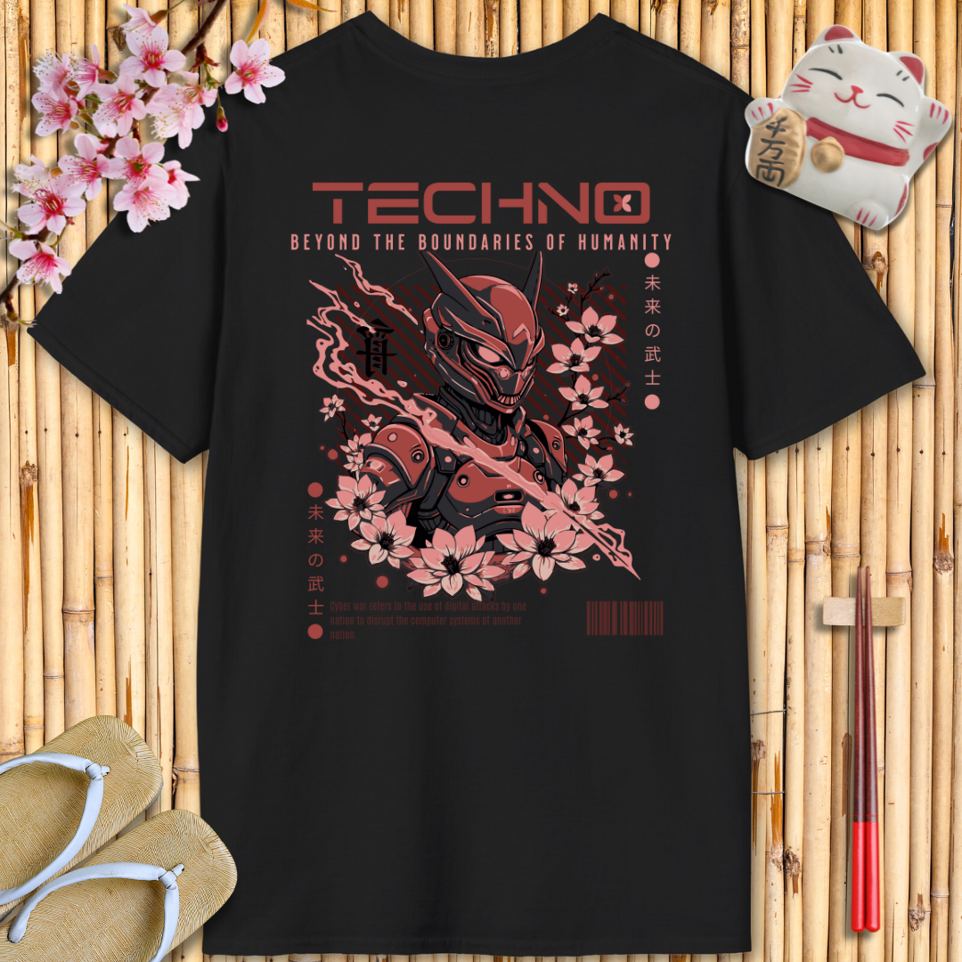 Techno Ninja Red Back Unisex Softstyle T-Shirt