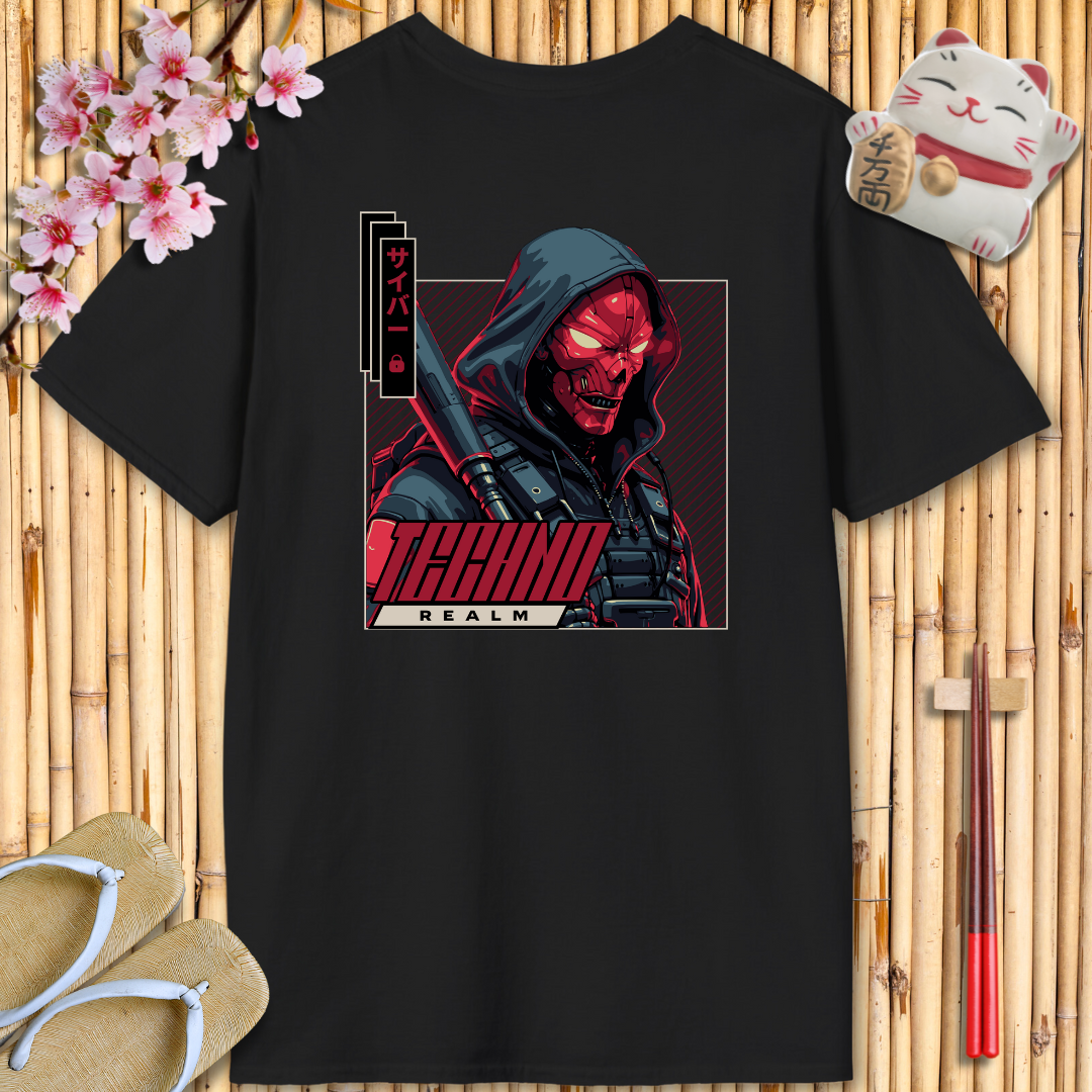 TechnoRealm Red Back Unisex Softstyle T-Shirt