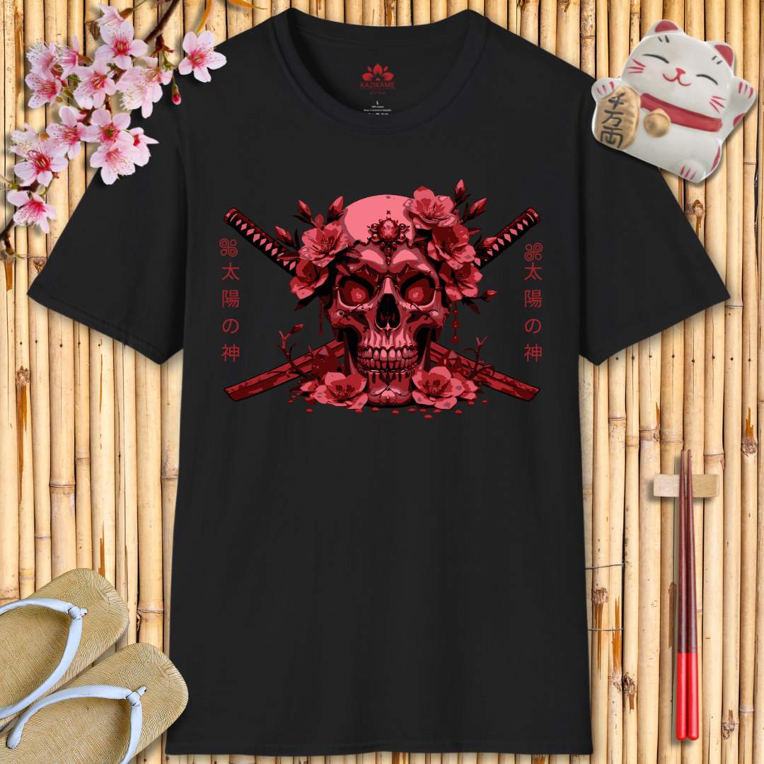 Skull Katana Red Unisex Softstyle T-Shirt