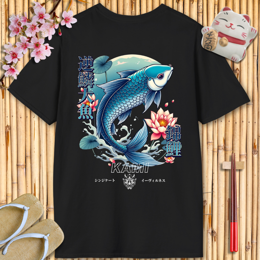 Blue carp Back Unisex Softstyle T-Shirt