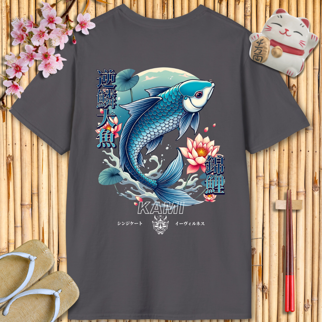 Blue carp Back Unisex Softstyle T-Shirt