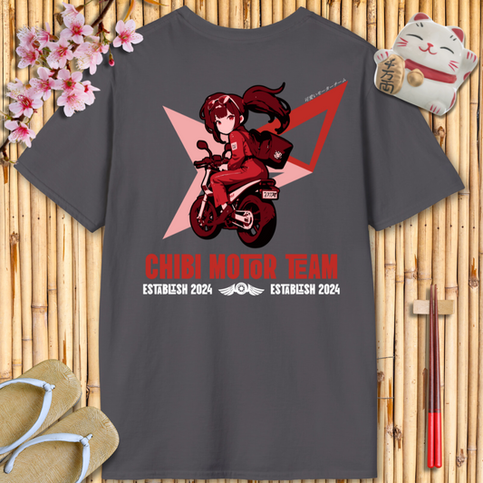 Chibi moto girl red Back Unisex Softstyle T-Shirt