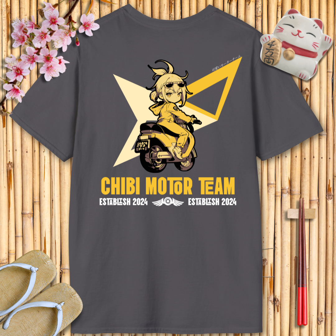 Chibi moto girl yellow Back Unisex Softstyle T-Shirt