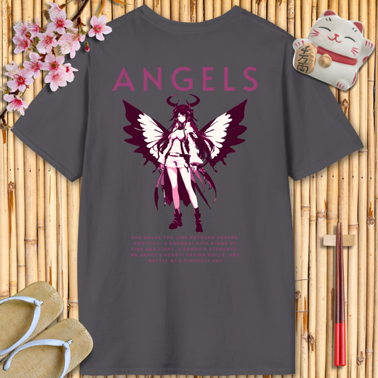 Angels Purple Back Unisex Softstyle T-Shirt