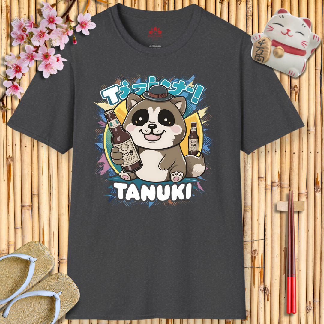 Kawaii Tanuki Beer Unisex Softstyle T-Shirt