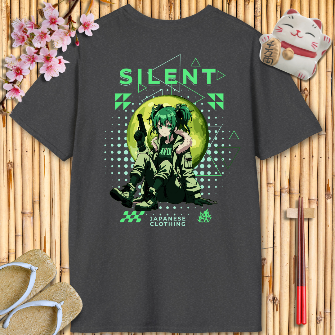 Silent Girl Green Back Unisex Softstyle T-Shirt