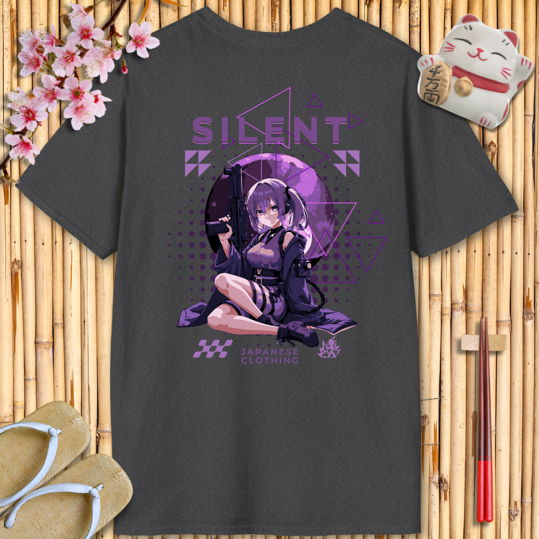 Silent Girl Purple Back Unisex Softstyle T-Shirt