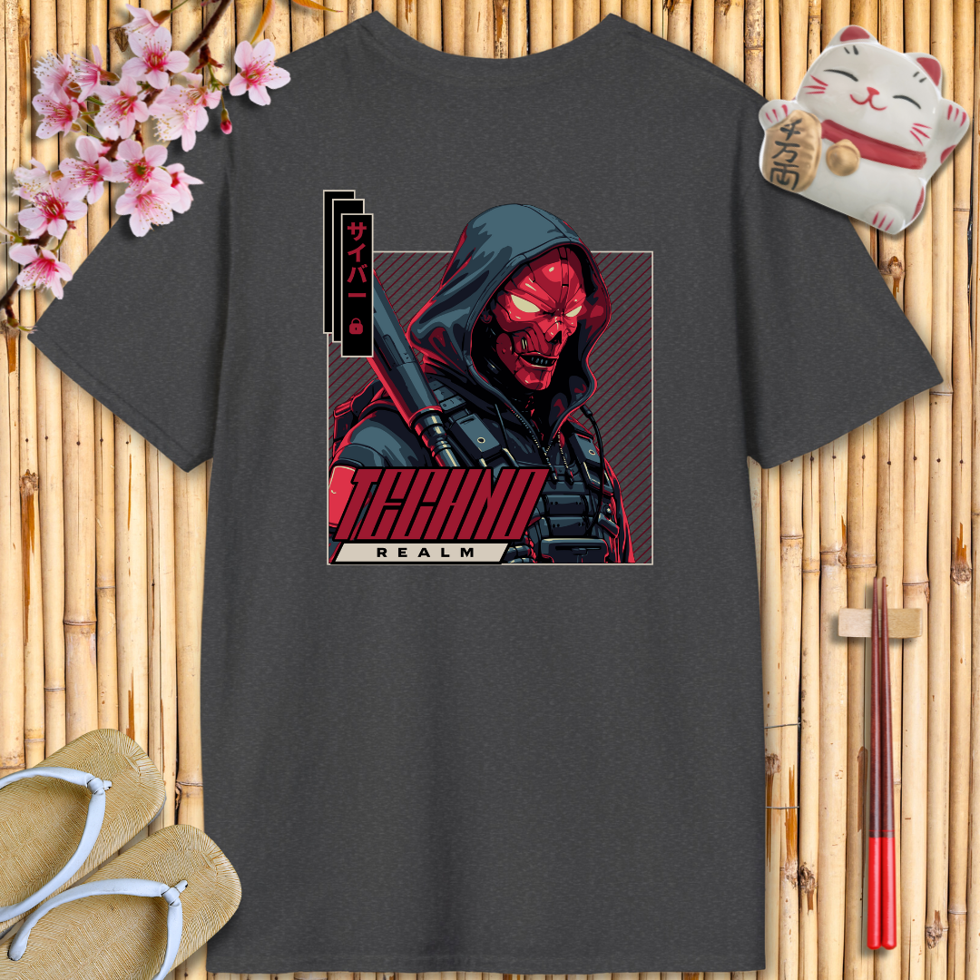 TechnoRealm Red Back Unisex Softstyle T-Shirt