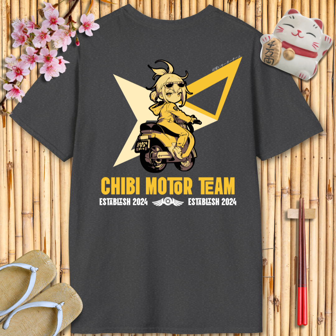 Chibi moto girl yellow Back Unisex Softstyle T-Shirt