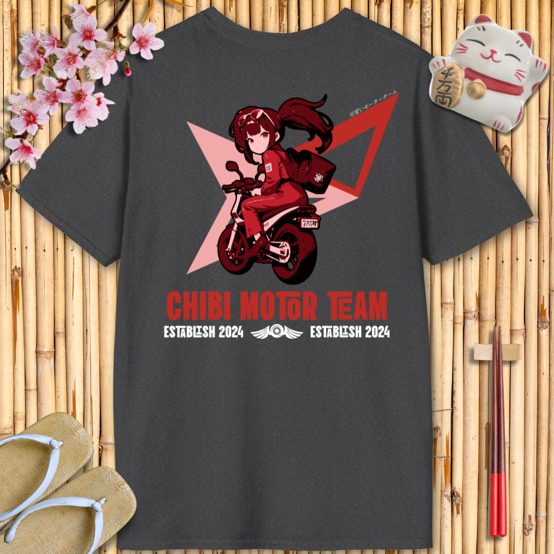 Chibi moto girl red Back Unisex Softstyle T-Shirt