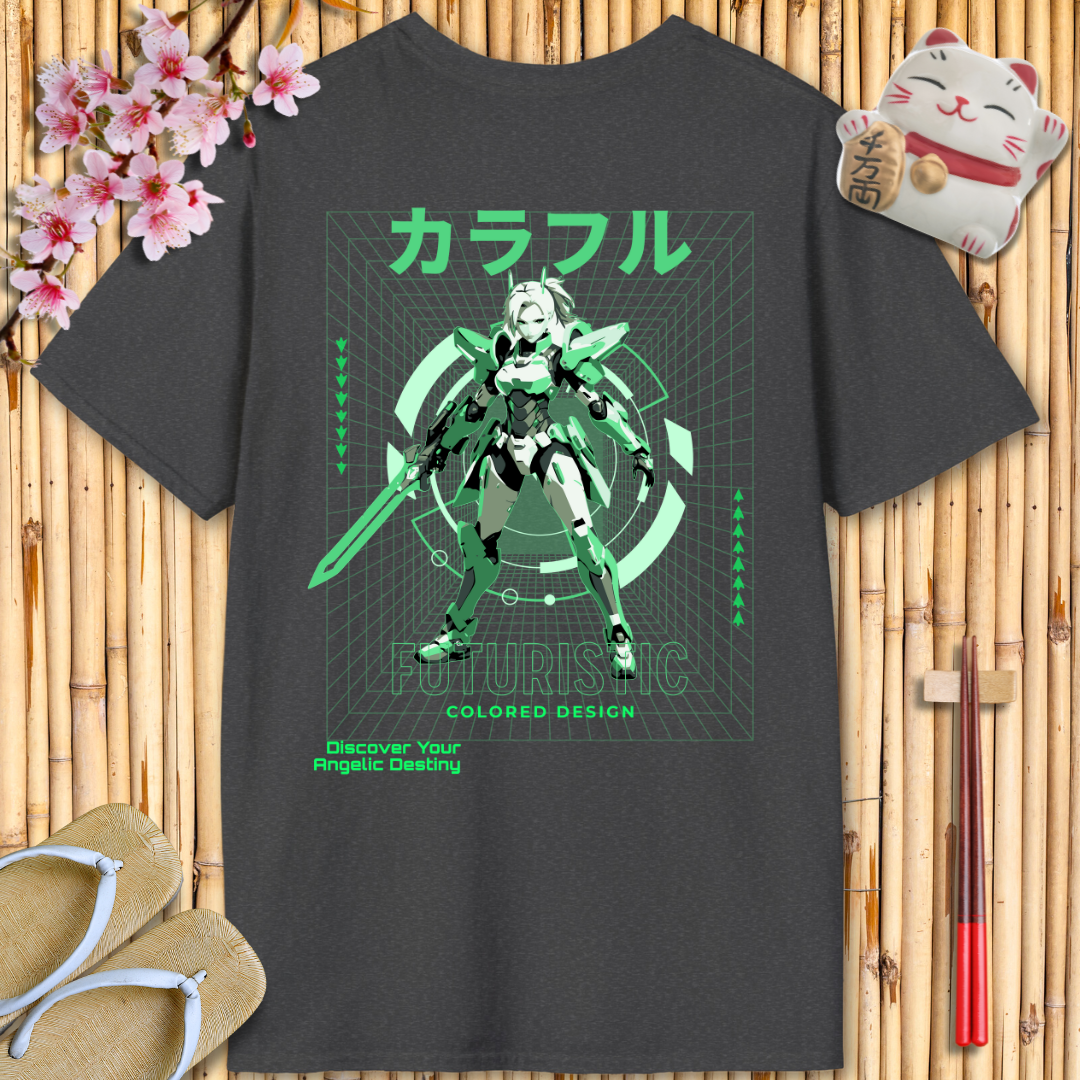 Cybergirl Green Back Unisex Softstyle T-Shirt