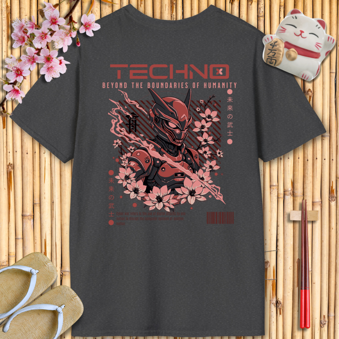 Techno Ninja Red Back Unisex Softstyle T-Shirt