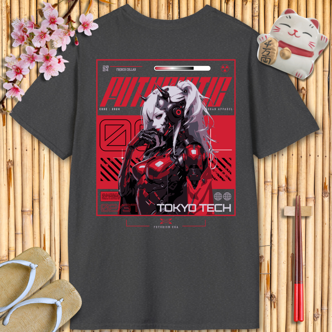 Futuristic Red Back Unisex Softstyle T-Shirt