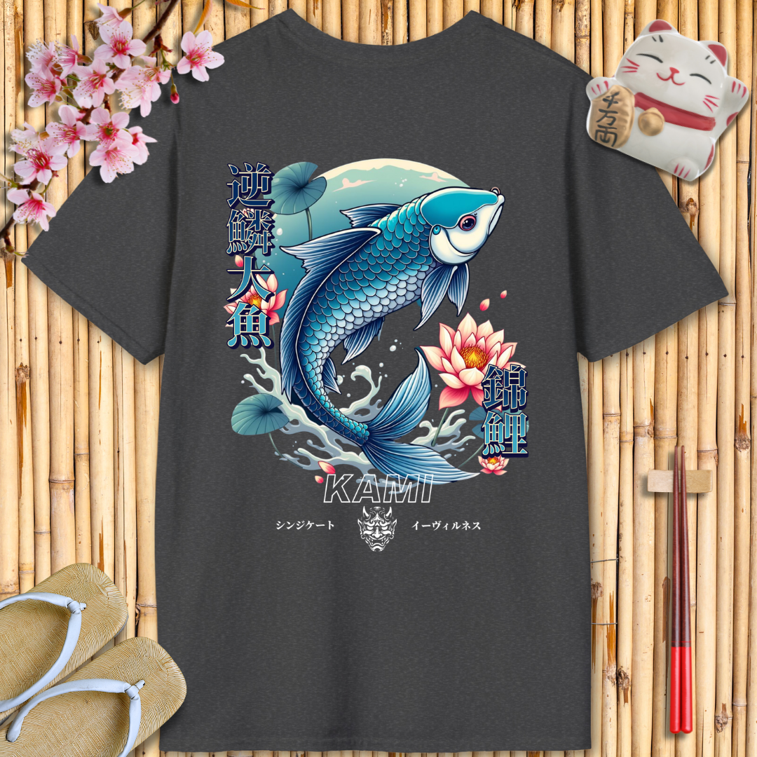 Blue carp Back Unisex Softstyle T-Shirt