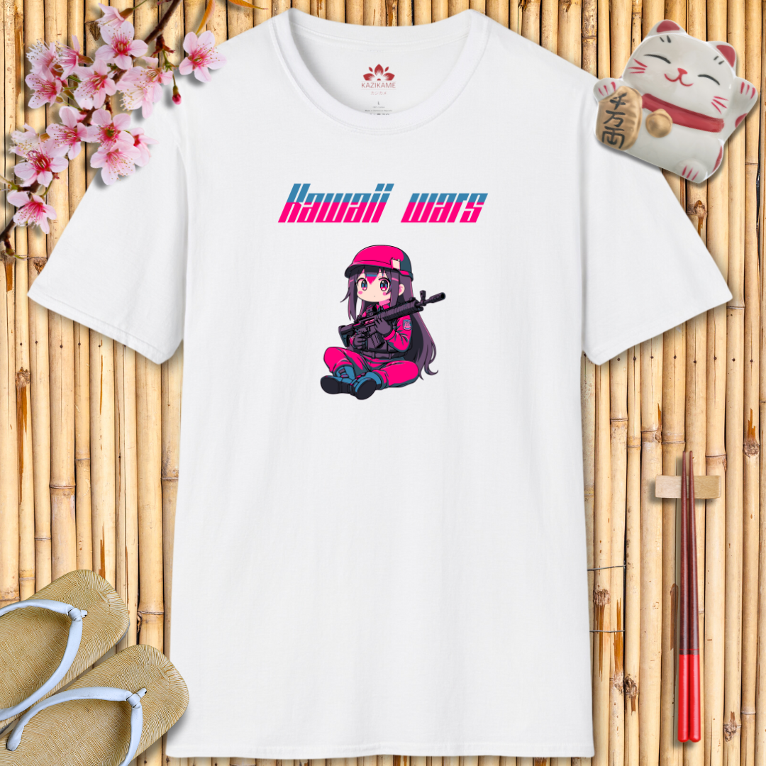 Kawaii Wars Pink Blue Unisex Softstyle T-Shirt