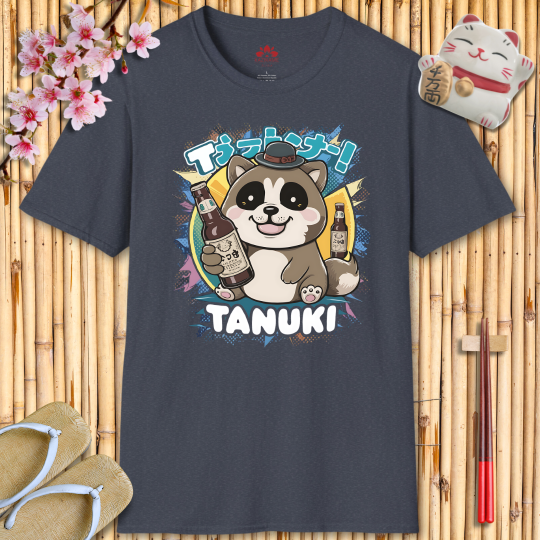 Kawaii Tanuki Beer Unisex Softstyle T-Shirt