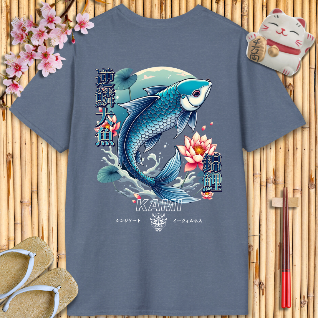 Blue carp Back Unisex Softstyle T-Shirt