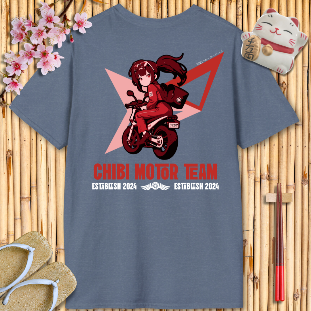 Chibi moto girl red Back Unisex Softstyle T-Shirt