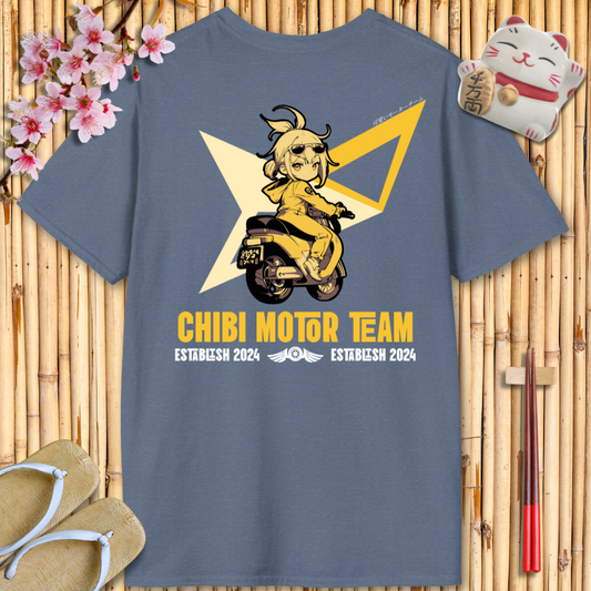 Chibi moto girl yellow Back Unisex Softstyle T-Shirt