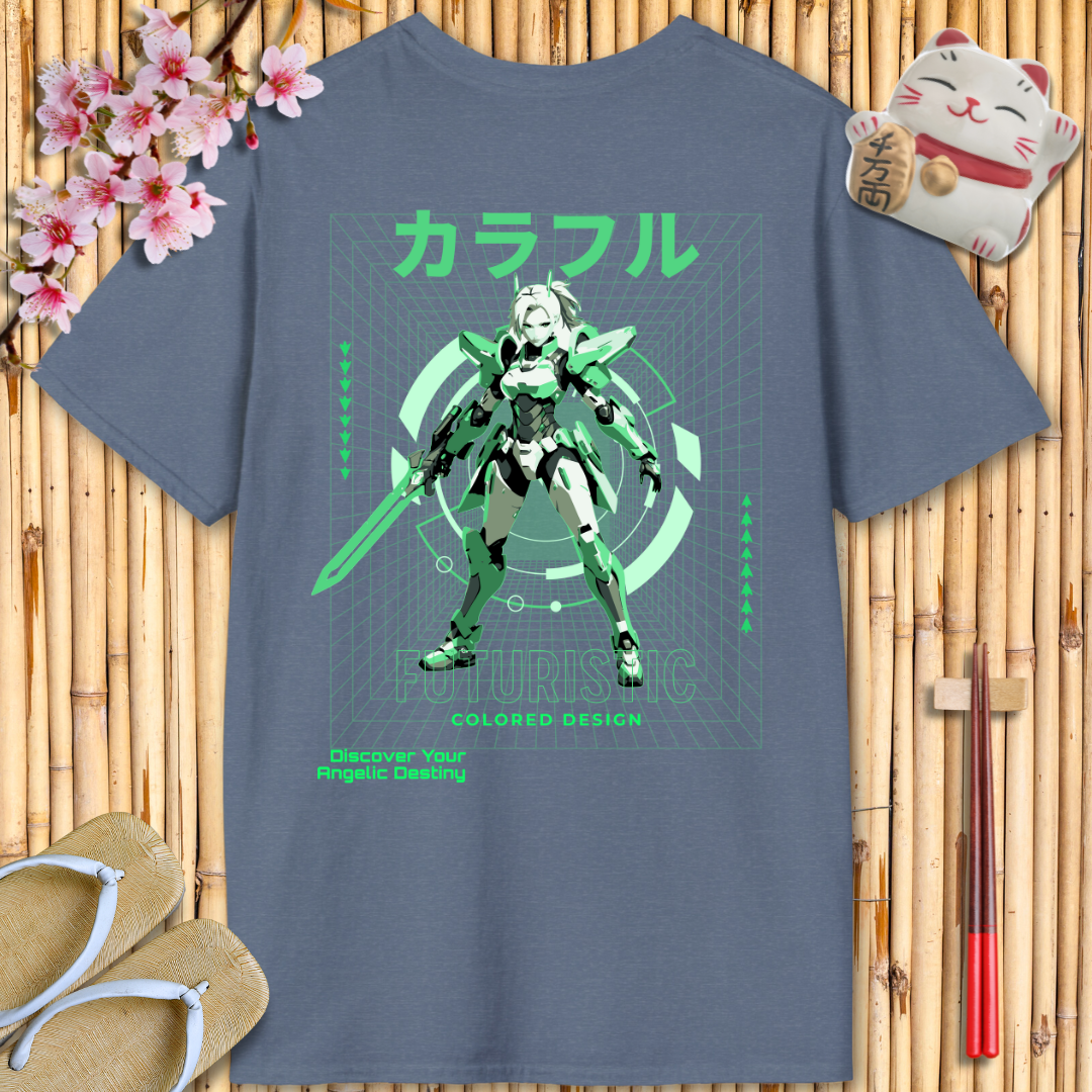 Cybergirl Green Back Unisex Softstyle T-Shirt