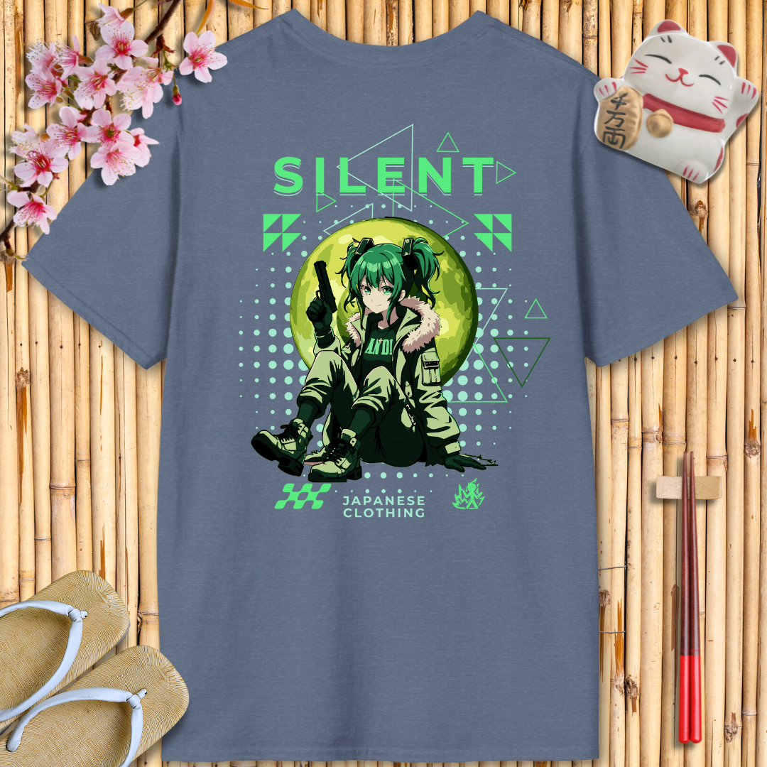 Silent Girl Green Back Unisex Softstyle T-Shirt