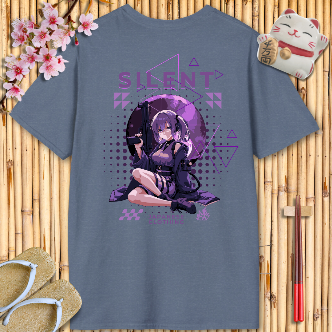 Silent Girl Purple Back Unisex Softstyle T-Shirt