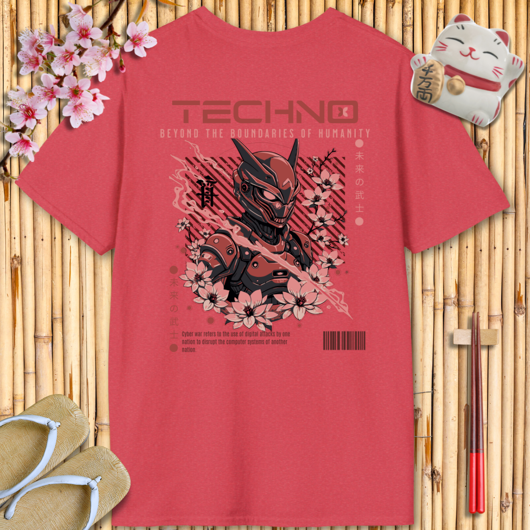 Techno Ninja Red Back Unisex Softstyle T-Shirt