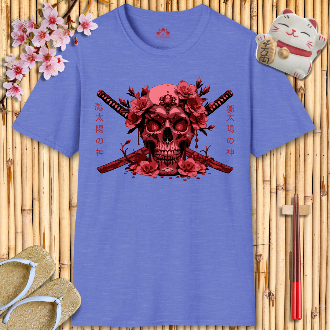 Skull Katana Red Unisex Softstyle T-Shirt