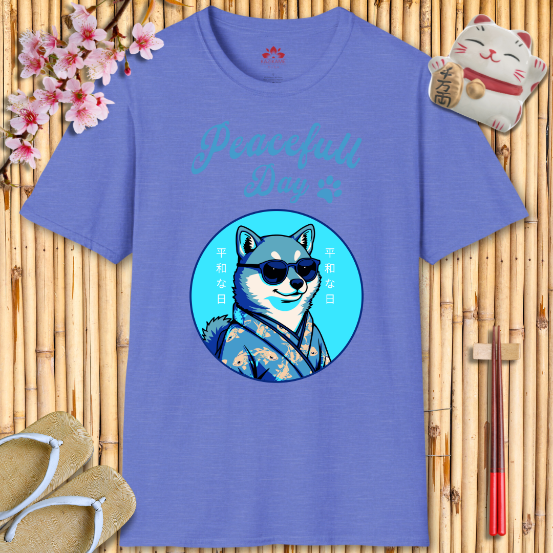 Peacefull Day Shiba Unisex Softstyle T-Shirt