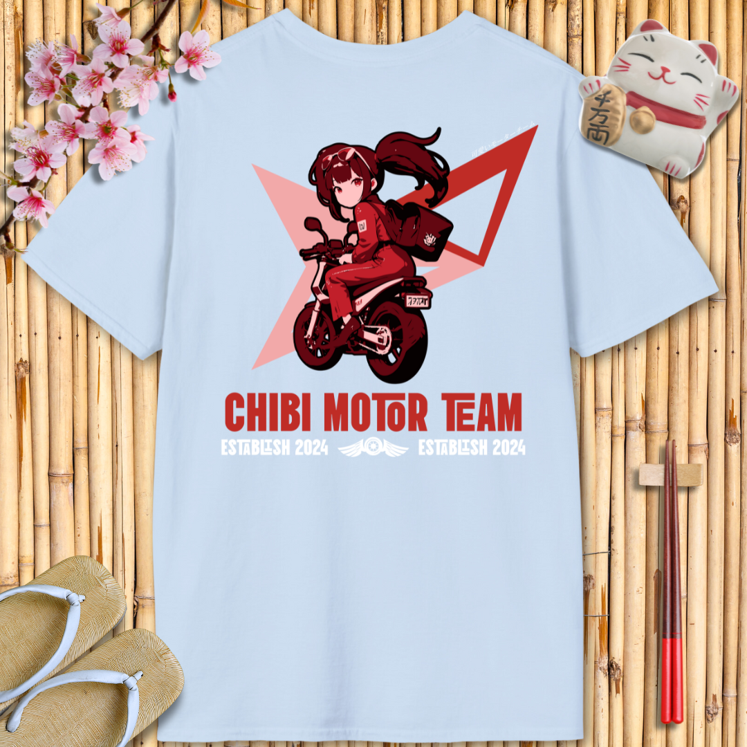 Chibi moto girl red Back Unisex Softstyle T-Shirt