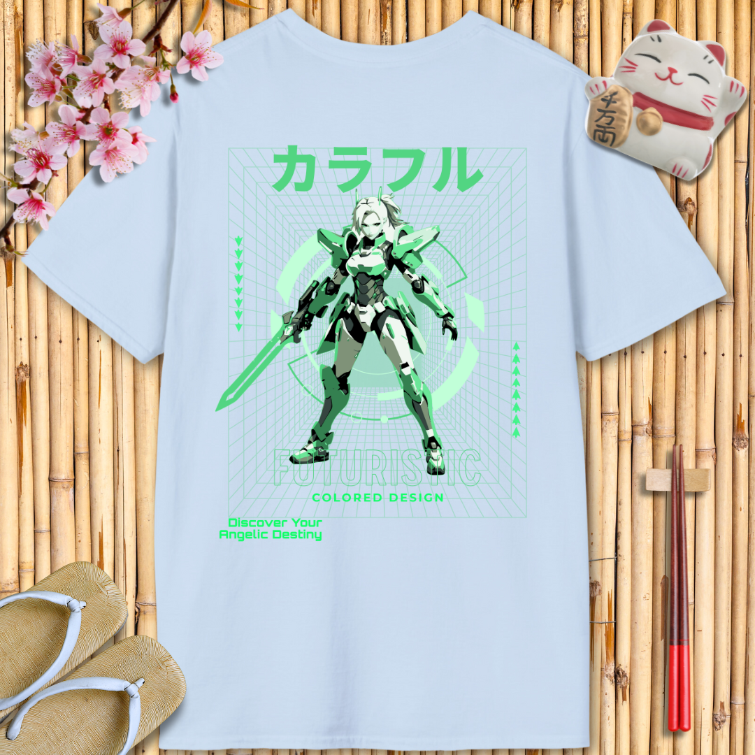 Cybergirl Green Back Unisex Softstyle T-Shirt