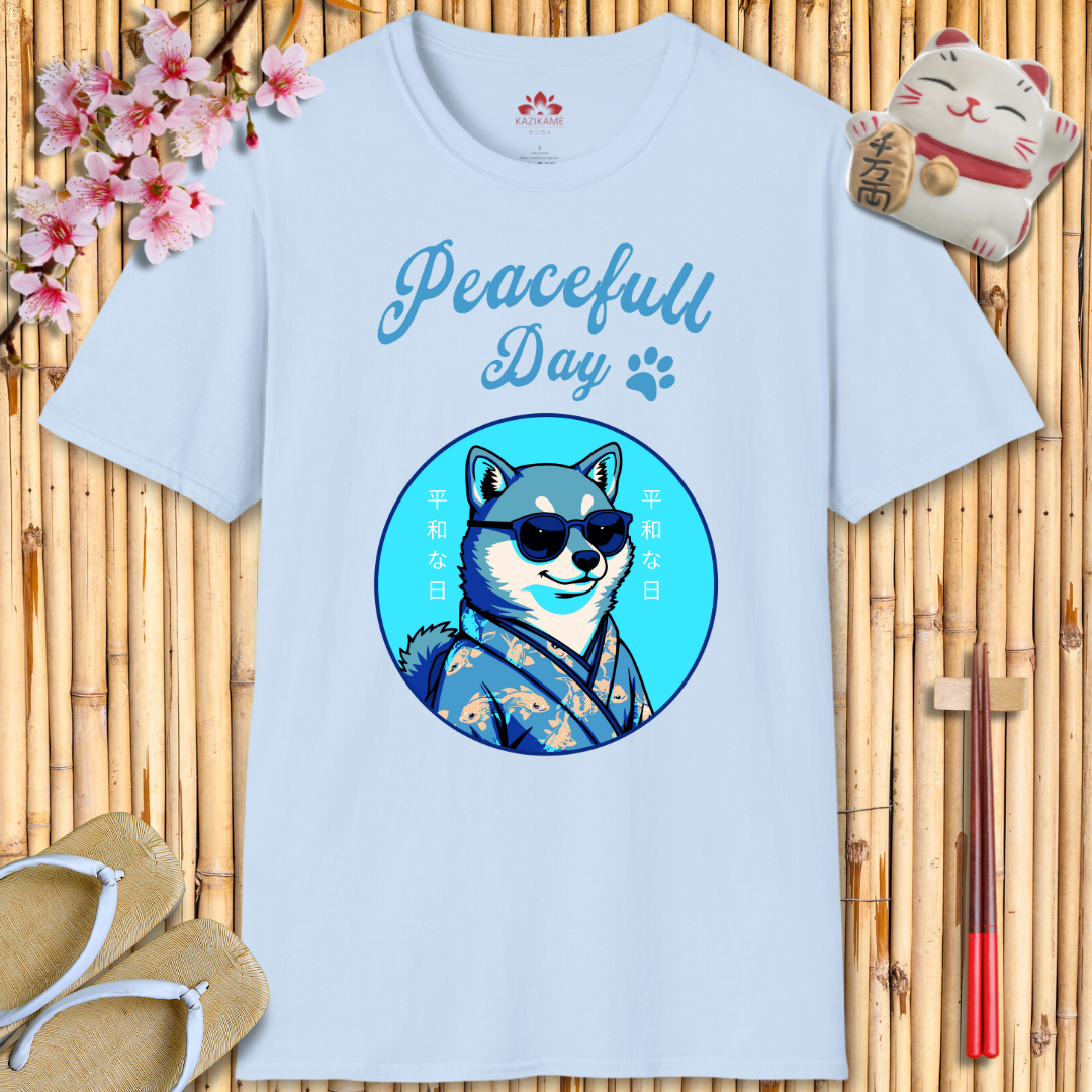 Peacefull Day Shiba Unisex Softstyle T-Shirt