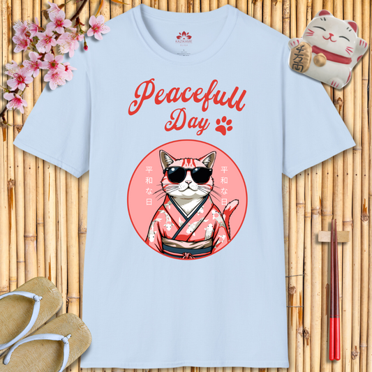 Peacefull Day Cat Unisex Softstyle T-Shirt