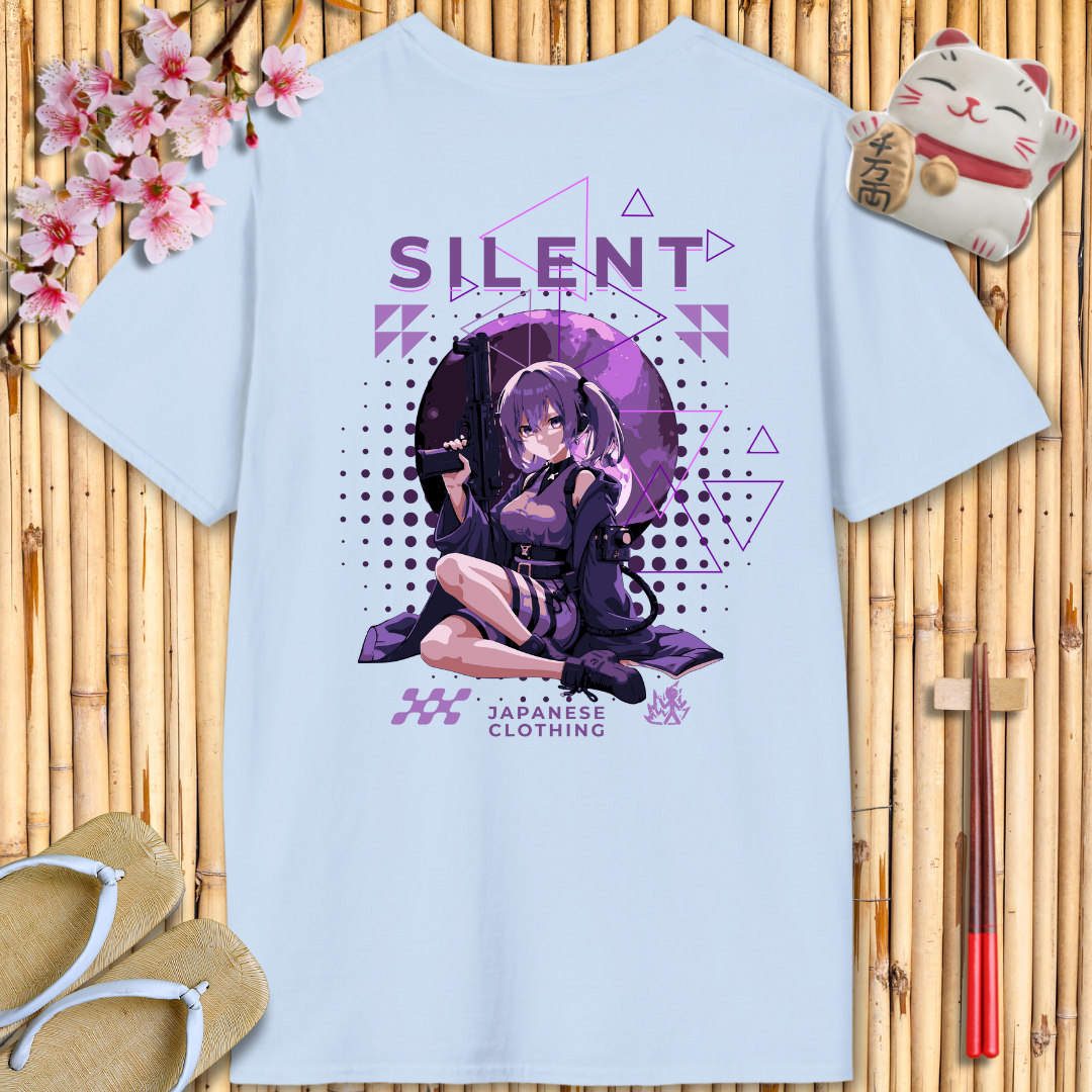 Silent Girl Purple Back Unisex Softstyle T-Shirt