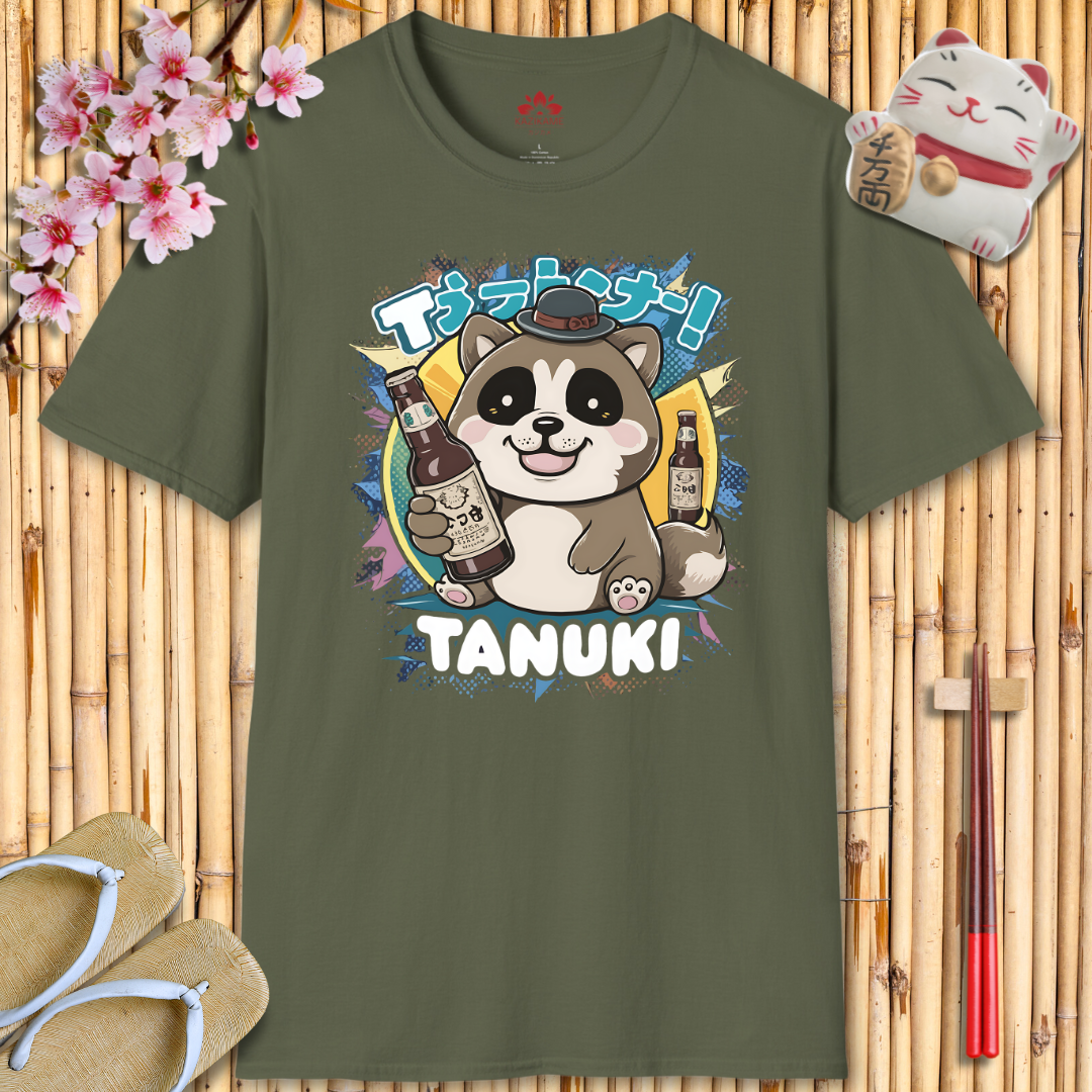 Kawaii Tanuki Beer Unisex Softstyle T-Shirt