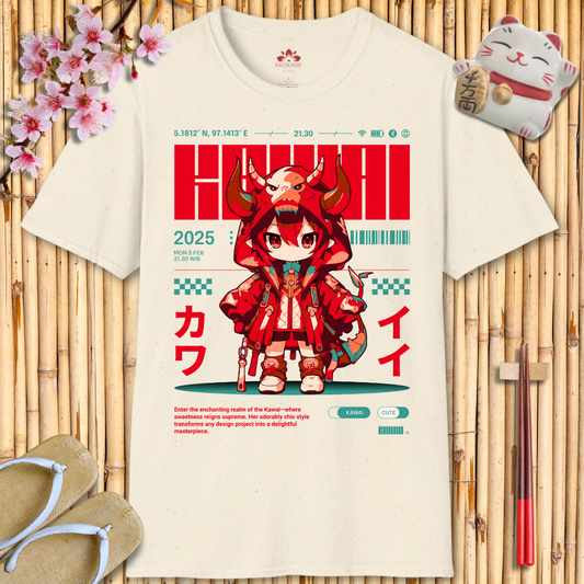 Kawaii Girl Red Unisex Softstyle T-Shirt