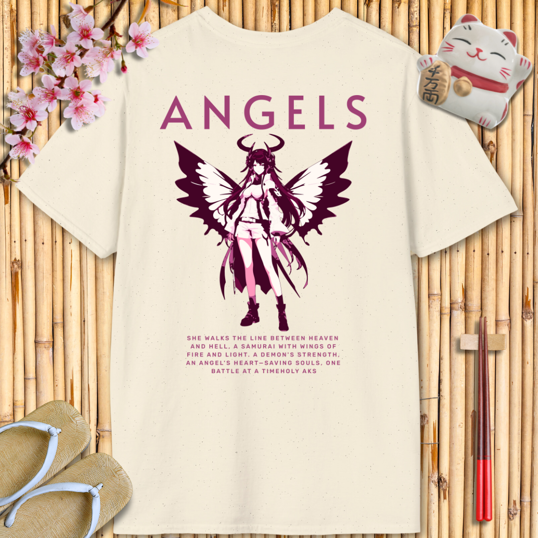 Angels Purple Back Unisex Softstyle T-Shirt