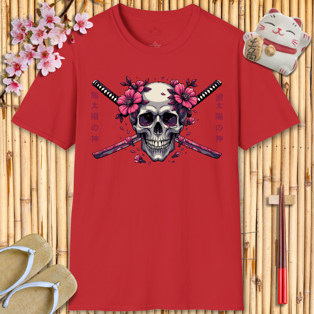 Skull Katana Pink Unisex Softstyle T-Shirt