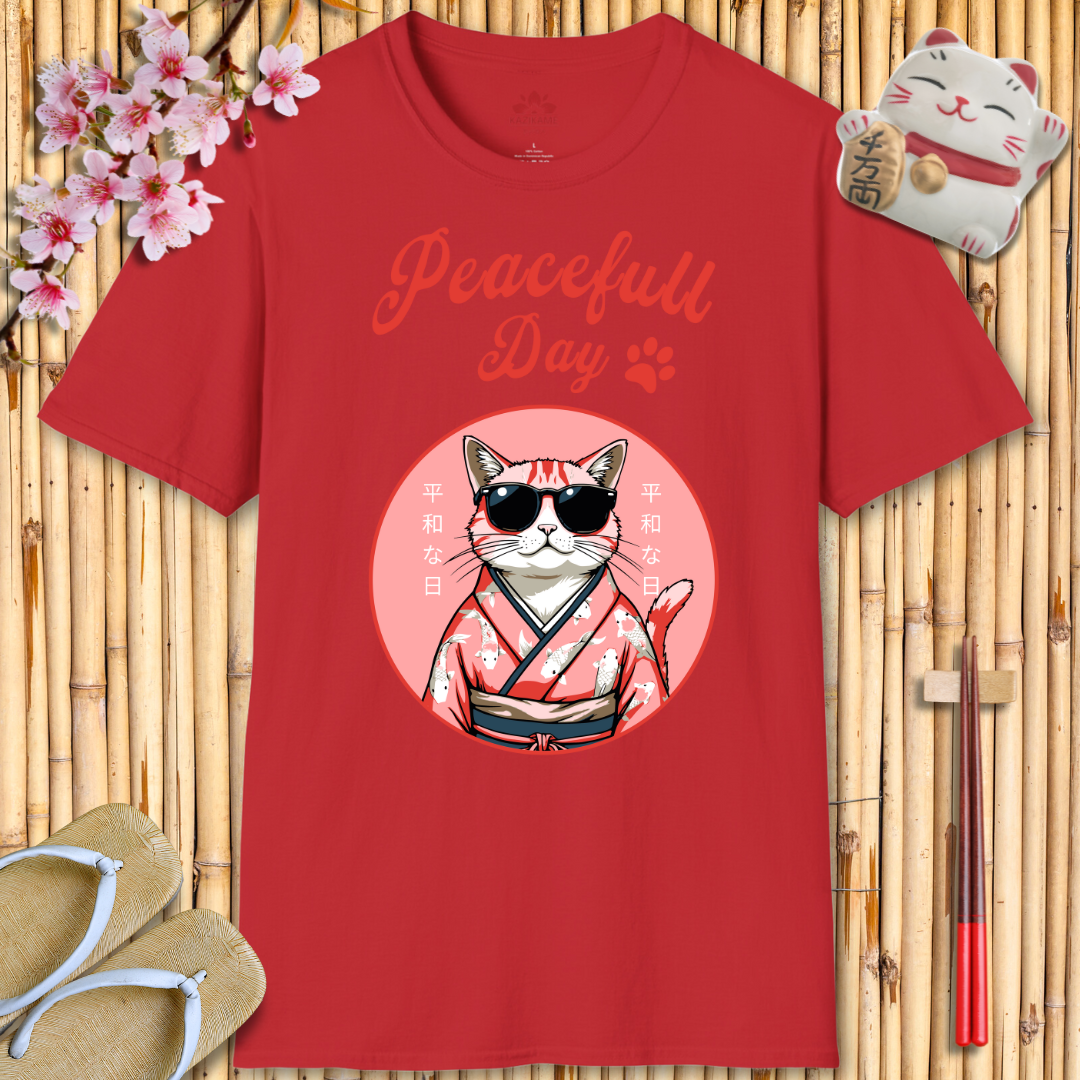 Peacefull Day Cat Unisex Softstyle T-Shirt