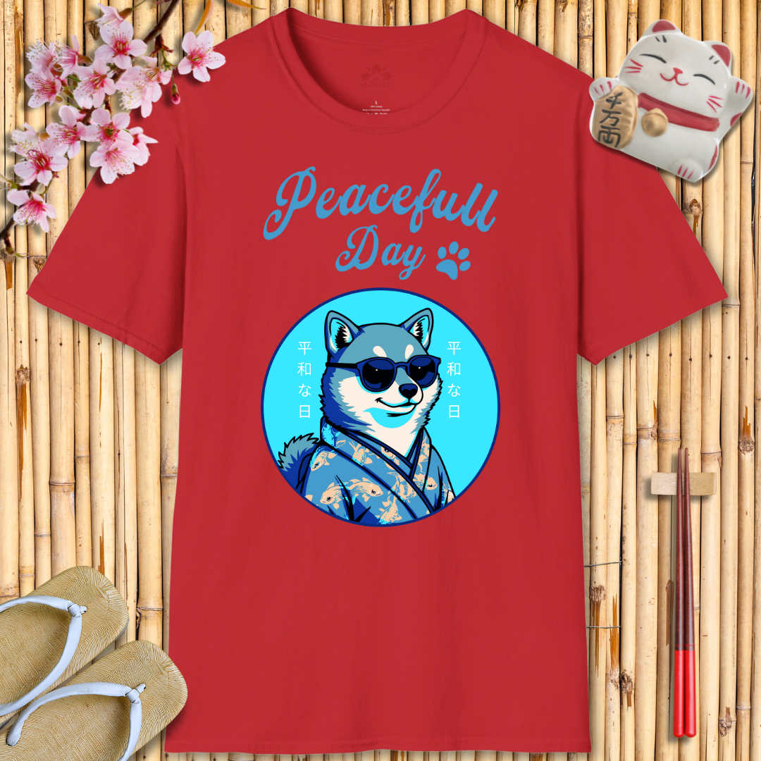 Peacefull Day Shiba Unisex Softstyle T-Shirt