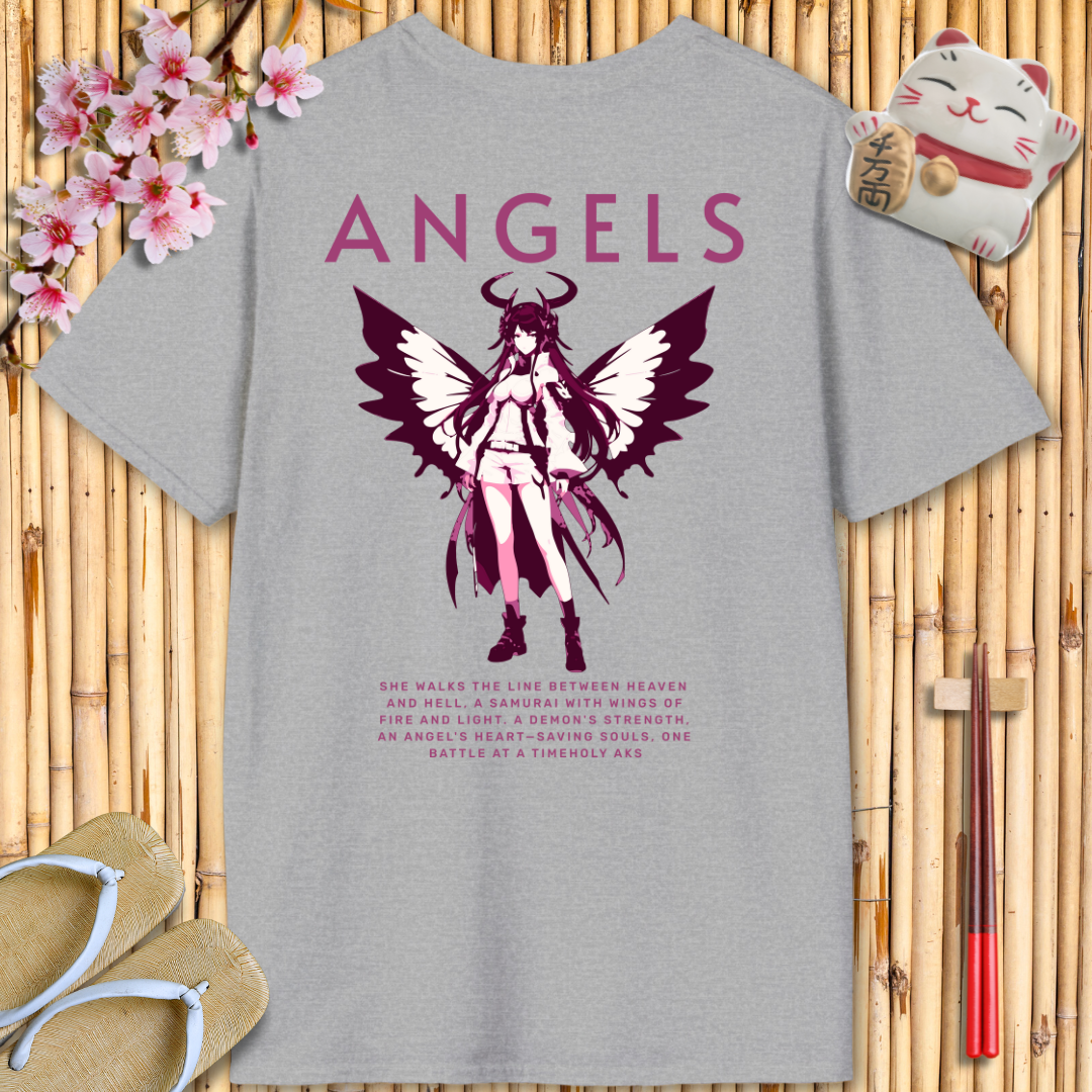 Angels Purple Back Unisex Softstyle T-Shirt